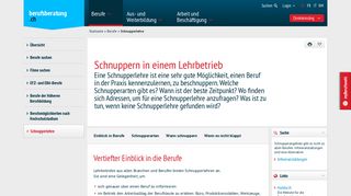 
                            7. Schnuppern in einem Lehrbetrieb - Schnupperlehre - berufsberatung.ch