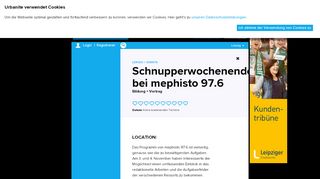 
                            7. Schnupperwochenende bei mephisto 97.6, - urbanite.net