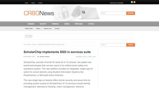 
                            9. ScholarChip implements SSO in services suite - CR80News