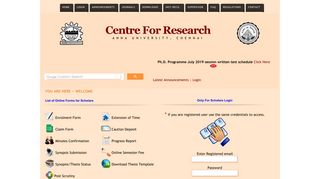
                            9. Scholars Login Page - Centre For Research