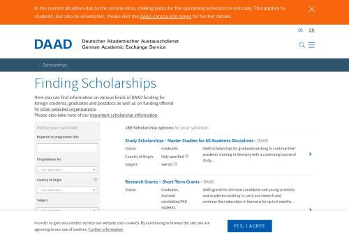 
                            12. Scholarship Database - DAAD - Deutscher Akademischer ...