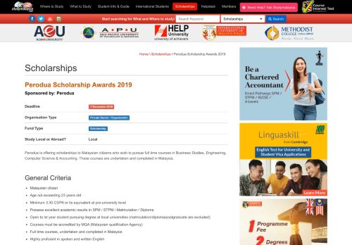 
                            13. Scholarship: Perodua Scholarship Awards 2019 - StudyMalaysia.com