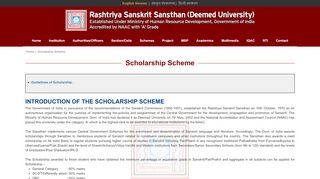 
                            3. Scholarship Scheme - Rashtriya Sanskrit Sansthan