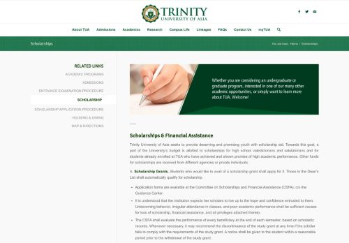 
                            7. Scholarships – Trinity University of Asia