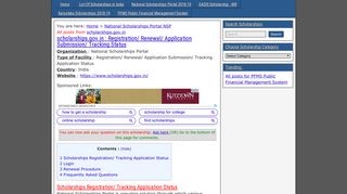 
                            11. scholarships.gov.in : Registration/ Renewal/ Application Submission ...