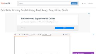 
                            12. Scholastic Literacy Pro & Literacy Pro Library. Parent User Guide ...
