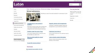 
                            5. School admissions - Luton Council