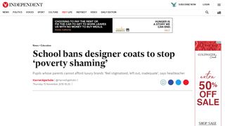 
                            9. School bans designer coats to stop 'poverty shaming' | The Independent