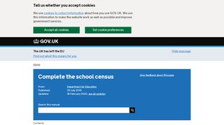 
                            6. School census: guide to submitting data - GOV.UK
