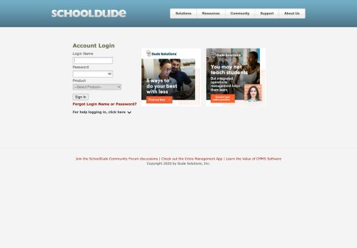 
                            13. School Dude Login - Dude Solutions