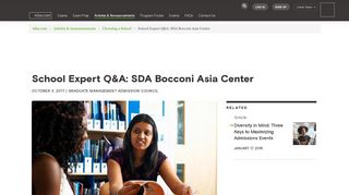 
                            13. School Expert Q&A: SDA Bocconi Asia Center - MBA.com