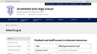 
                            12. School Log in - Strathfield Girls High School