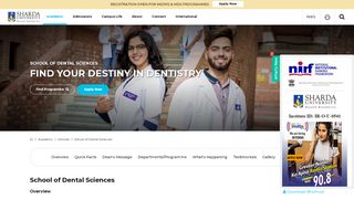 
                            8. School of Dental Sciences | Sharda University