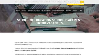 
                            9. School of Education School Placement Tutor Vacancies - Hibernia ...