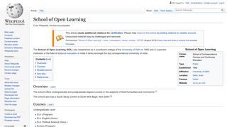
                            5. School of Open Learning - Wikipedia