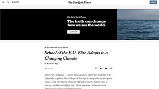 
                            11. School of the E.U. Elite Adapts to a Changing Climate - The New York ...
