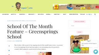 
                            11. School Of The Month Feature - Greensprings School | Lagosmums
