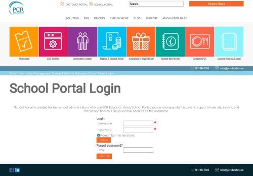 
                            8. School Portal Login - PCR Educator