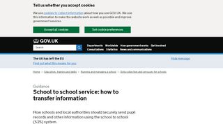 
                            3. School to school service: how to transfer information - GOV ...