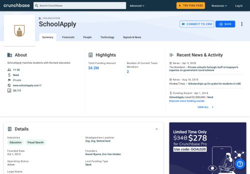 
                            6. SchoolApply | Crunchbase