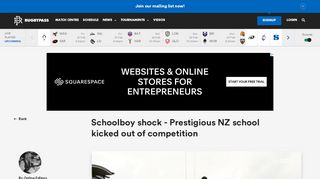 
                            12. Schoolboy shock - Prestigious NZ school kicked out of competition ...