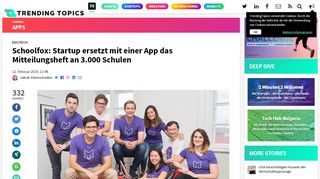 
                            7. Schoolfox: Startup ersetzt mit einer App das Mitteilungsheft an 3.000 ...