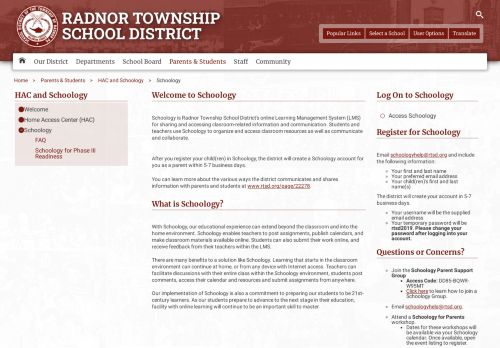 
                            9. Schoology / Welcome - Radnor Township School District