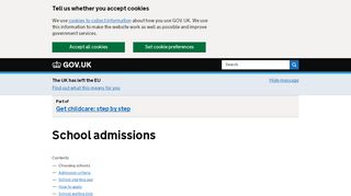 
                            4. Schools admissions - GOV.UK