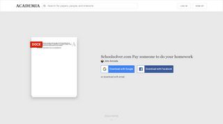 
                            11. Schoolsolver.com Pay someone to do your homework | ...