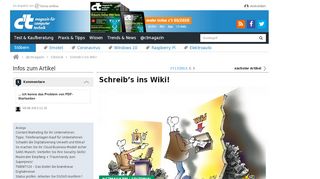 
                            9. Schreib's ins Wiki! | c't Magazin - Heise