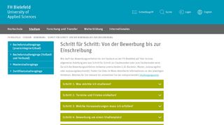 
                            10. Schritt für Schritt: Von der Bewerbung bis zur ... - FH Bielefeld