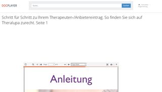 
                            12. Schritt für Schritt zu Ihrem Therapeuten-/Anbietereintrag. So finden Sie ...