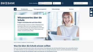 
                            6. Schufa und Privatkredit – was Sie wissen sollten | BW-Bank