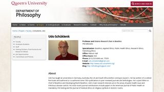 
                            8. Schuklenk, Udo | Department of Philosophy - Queen's University