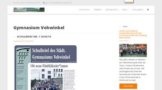 
                            7. Schulbrief Nr. 1 2018/19 - Gymnasium Vohwinkel