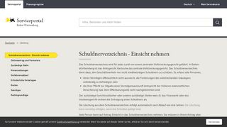 
                            11. Schuldnerverzeichnis - Einsicht nehmen - Serviceportal Baden ...