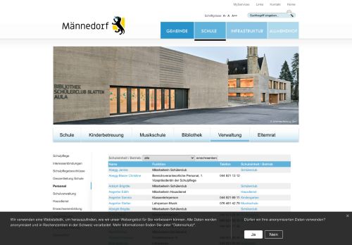 
                            3. Schule Männedorf Online: Personal - Gemeinde Männedorf