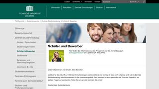 
                            8. Schüler & Bewerber | Zentrale Studienberatung ... - TU Chemnitz
