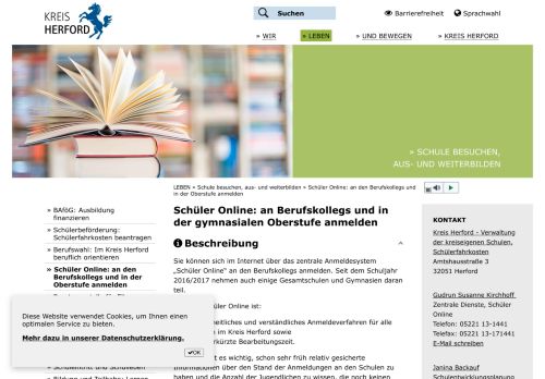 
                            9. Schüler Online: an Berufskollegs und in der gymnasialen Oberstufe ...