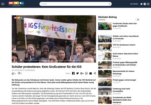 
                            11. Schüler protestieren: Kein Billigcaterer für die IGS - RTL Hessen ...