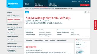 
                            12. Schulverwaltungsleiter/in SIB / VPZS, dipl. - berufsberatung.ch