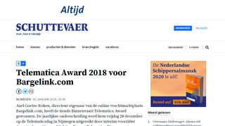 
                            12. Schuttevaer - Telematica Award 2018 voor Bargelink.com - Telematica