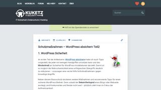 
                            11. Schutzmaßnahmen – WordPress absichern Teil2 ⋆ Kuketz IT-Security ...