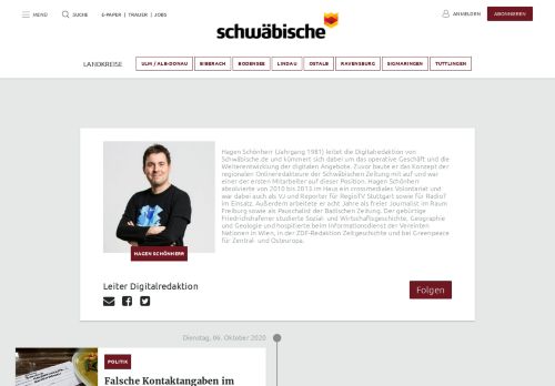 
                            5. Schwäbische Autorenprofil von Hagen Schönherr