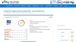 
                            9. Schwach: Steganos Online Shield VPN - Testbericht & Erfahrungen