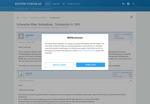 
                            11. Schwache Wlan Verbindung - Technicolor tc 7200 - auf Router-Forum.de