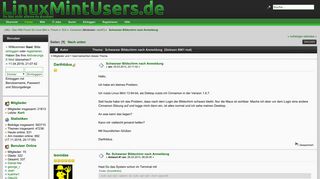 
                            2. Schwarzer Bildschirm nach Anmeldung - Linux Mint Users