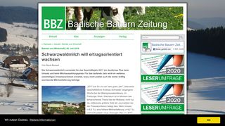 
                            12. Schwarzwaldmilch will ertragsorientiert wachsen - Betrieb und ...