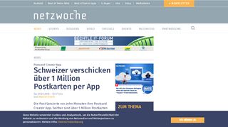 
                            8. Schweizer verschicken über 1 Million Postkarten per App | Netzwoche