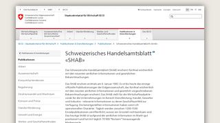 
                            2. Schweizerisches Handelsamtsblatt «SHAB» - Seco - Admin.ch